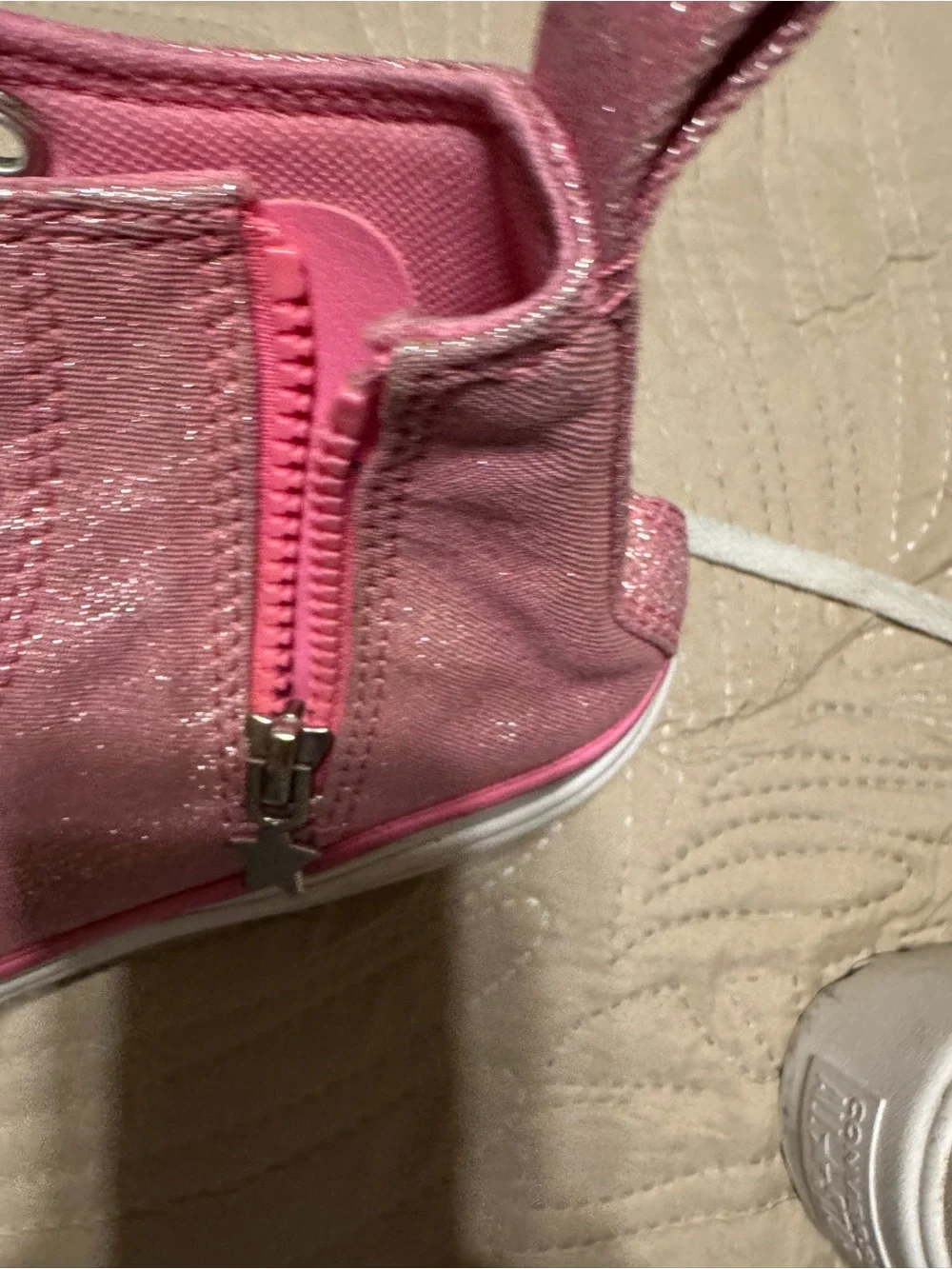 Converse All*Star Pink Glitter High-Top Sneakers Girls Sz 2.5